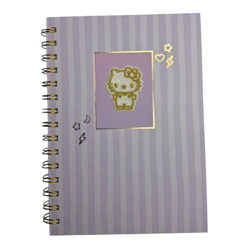 Hello Kitty Purple Stripe Embroidered Journal